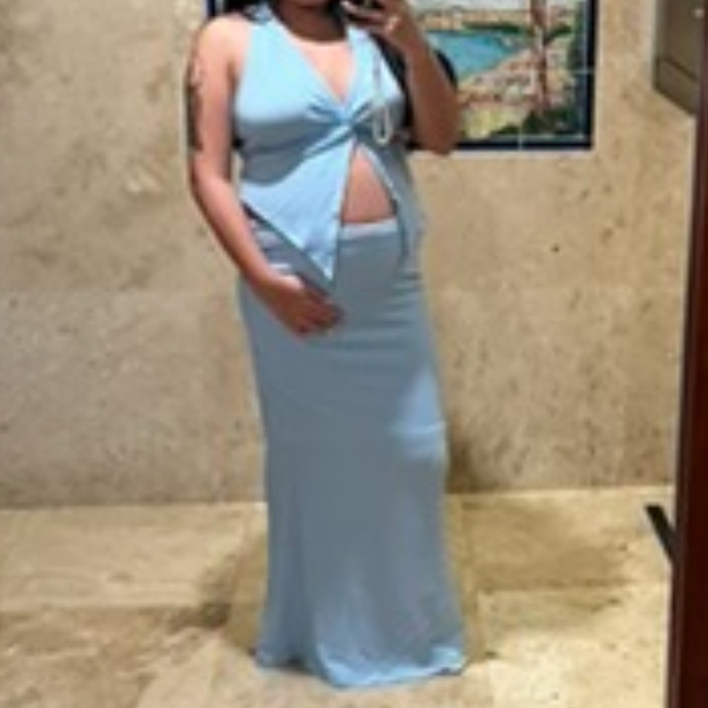 SHEIN Light Blue Maxi Dress